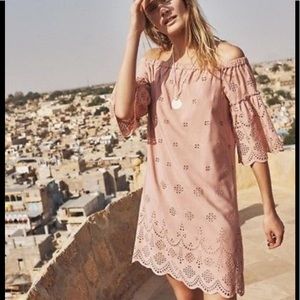 Madewell Off The Shoulder Eyelet Dress